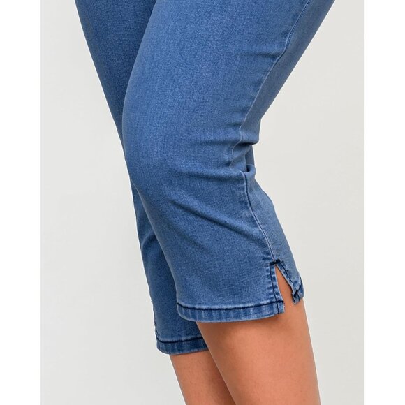 High Waisted Stretchy Denim Capris for Women Size Large Slim Fit Casual - Picture 5 of 7